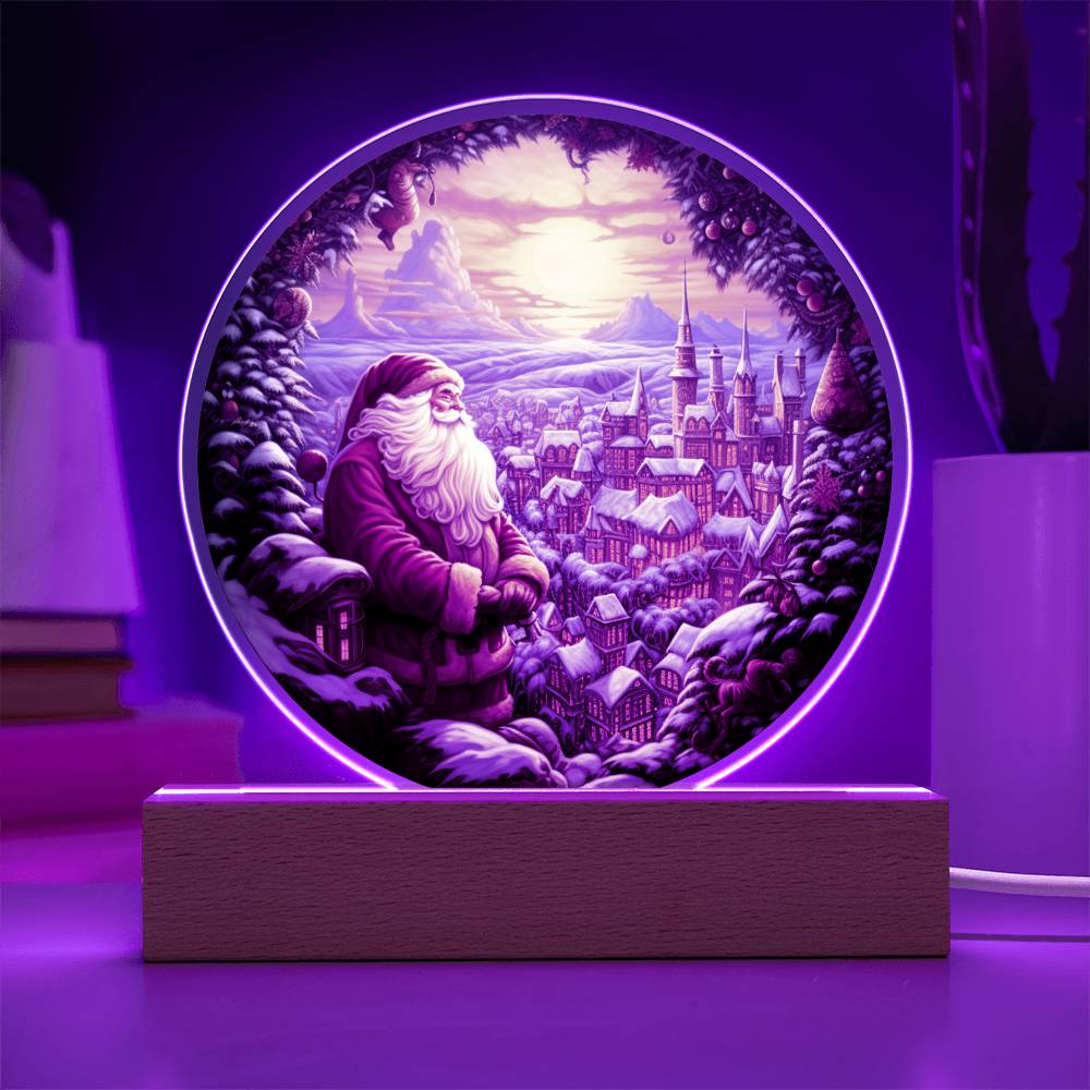Santa and Town Acrylic Plaque