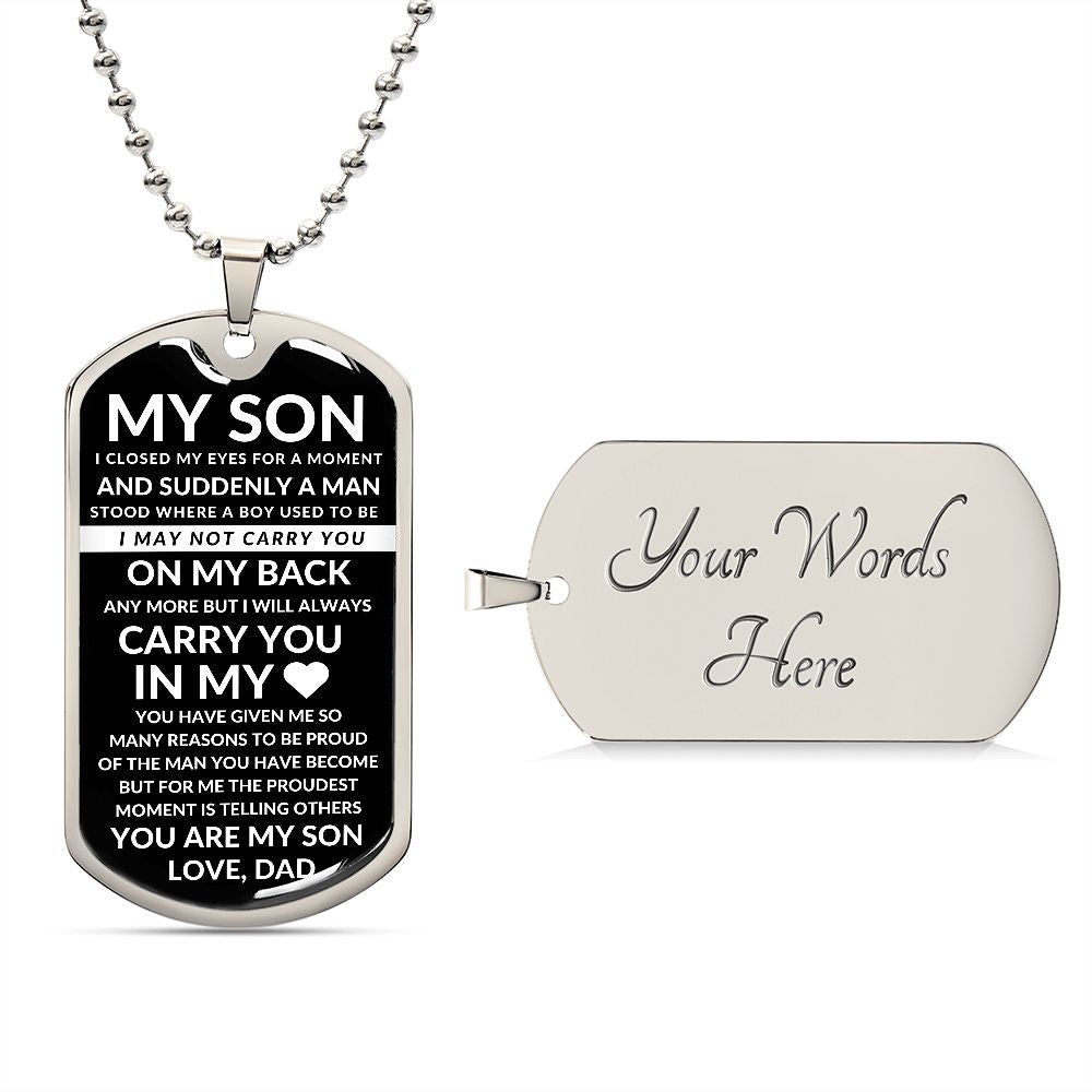 My Son | Dog Tag | Carry You | Heart