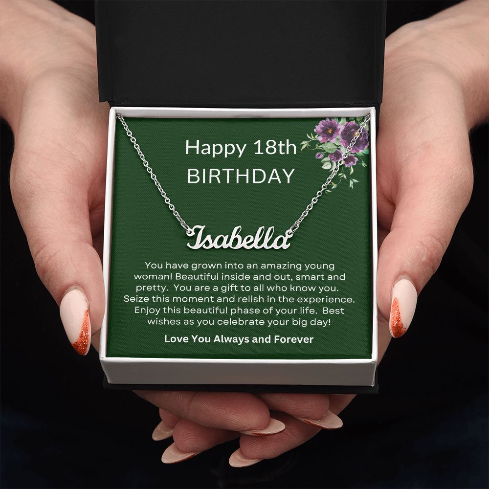18th Birthday | Personailzed Name Necklace | Birthday Gift | Gift for Her