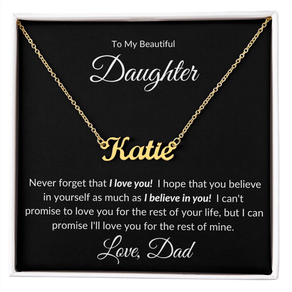 Beautiful Daughter | Custom Name | Rest of my Life | Gift for Daughter | Valentine's