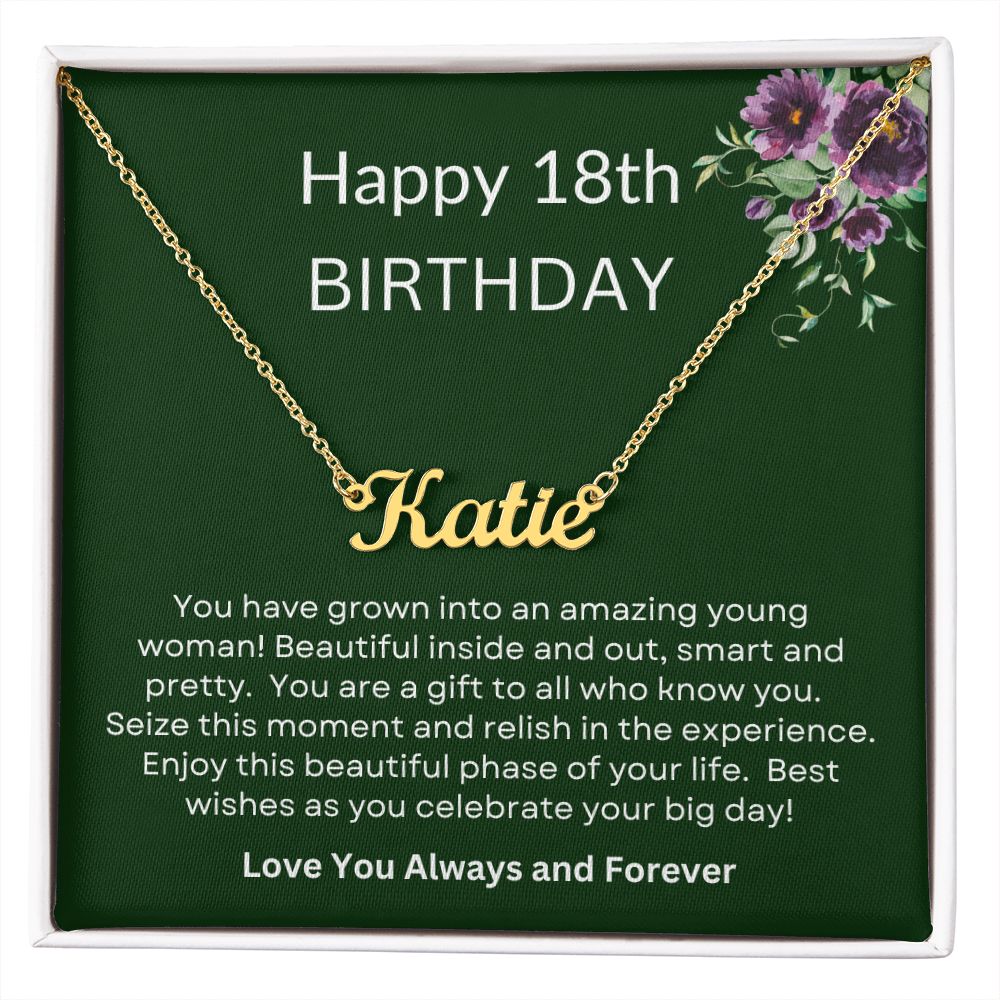 18th Birthday | Personailzed Name Necklace | Birthday Gift | Gift for Her