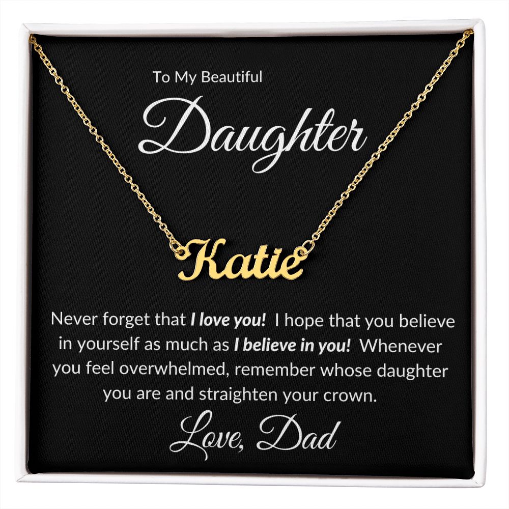 My Beautiful Daughter | Personal Name Necklace w/MC | Gift for Her | Valentine's