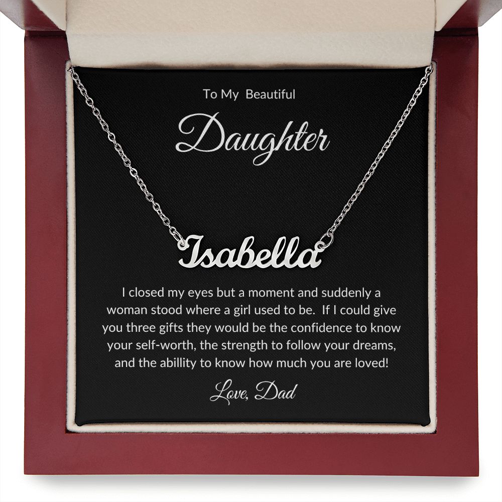 To My Daughter | Personalized Name Necklace | Gift for Her | Valentine's Day