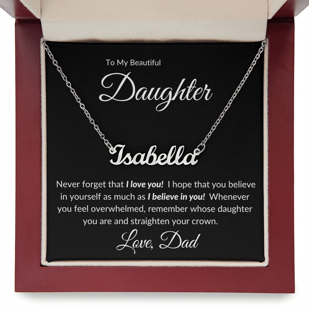 My Beautiful Daughter | Personal Name Necklace w/MC | Gift for Her | Valentine's