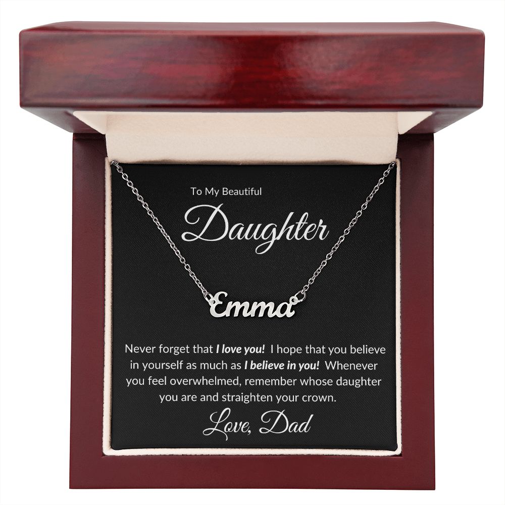 My Beautiful Daughter | Personal Name Necklace w/MC | Gift for Her | Valentine's