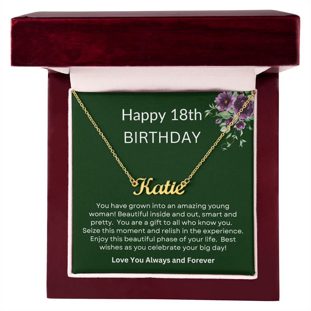 18th Birthday | Personailzed Name Necklace | Birthday Gift | Gift for Her