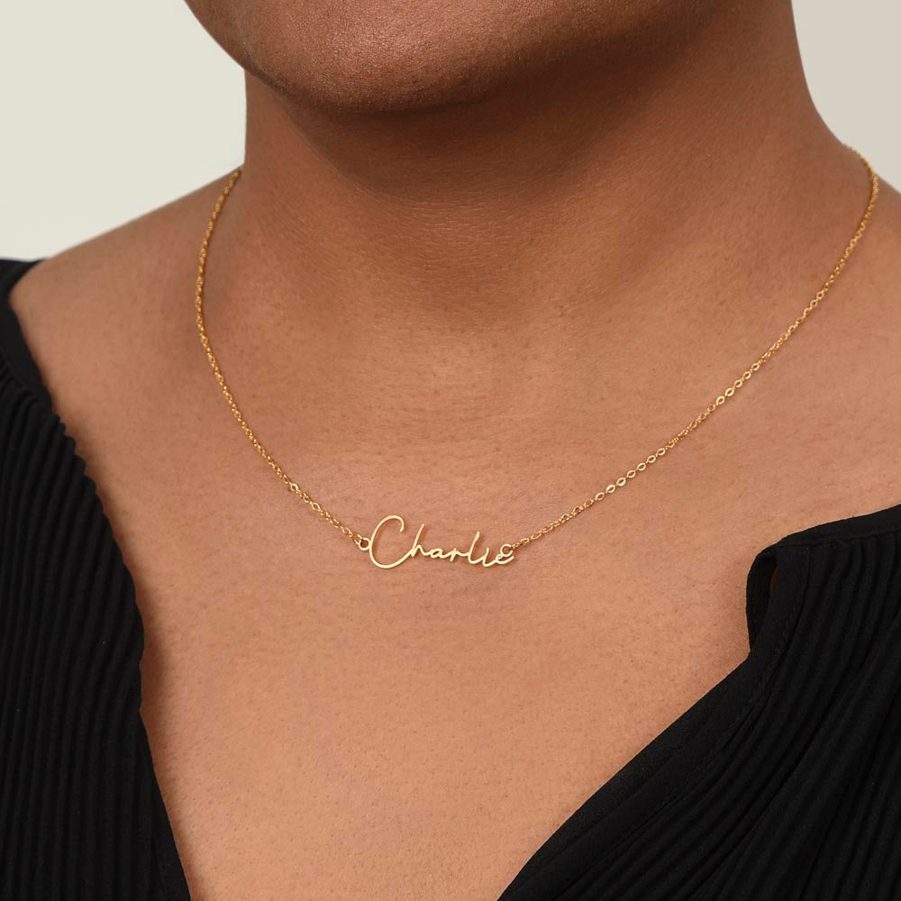 To My Daughter | Signature Name Necklace | Personalized Name Necklace | Gift for Daugther | Birthday | Graduation
