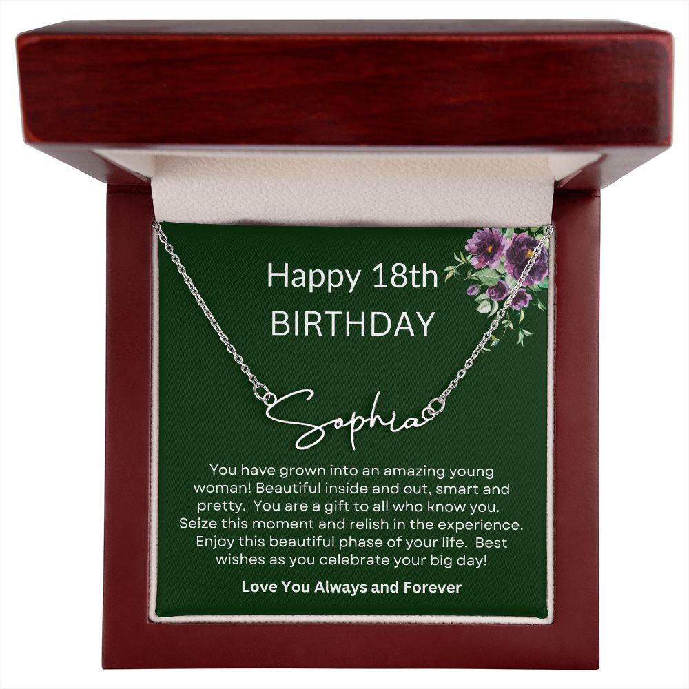 18th Birthday | Signature Name Necklace | Birthday gift | Gift for Her