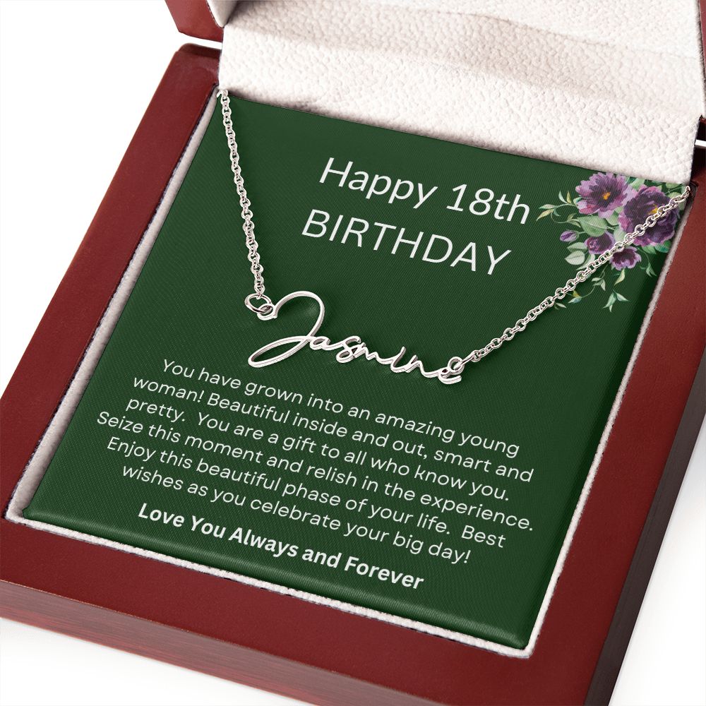 18th Birthday | Signature Name Necklace | Birthday gift | Gift for Her