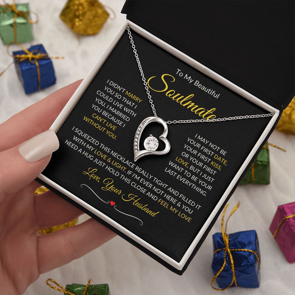 Soulmate | Forever Love Necklace | Gold Border 1 | Red Heart