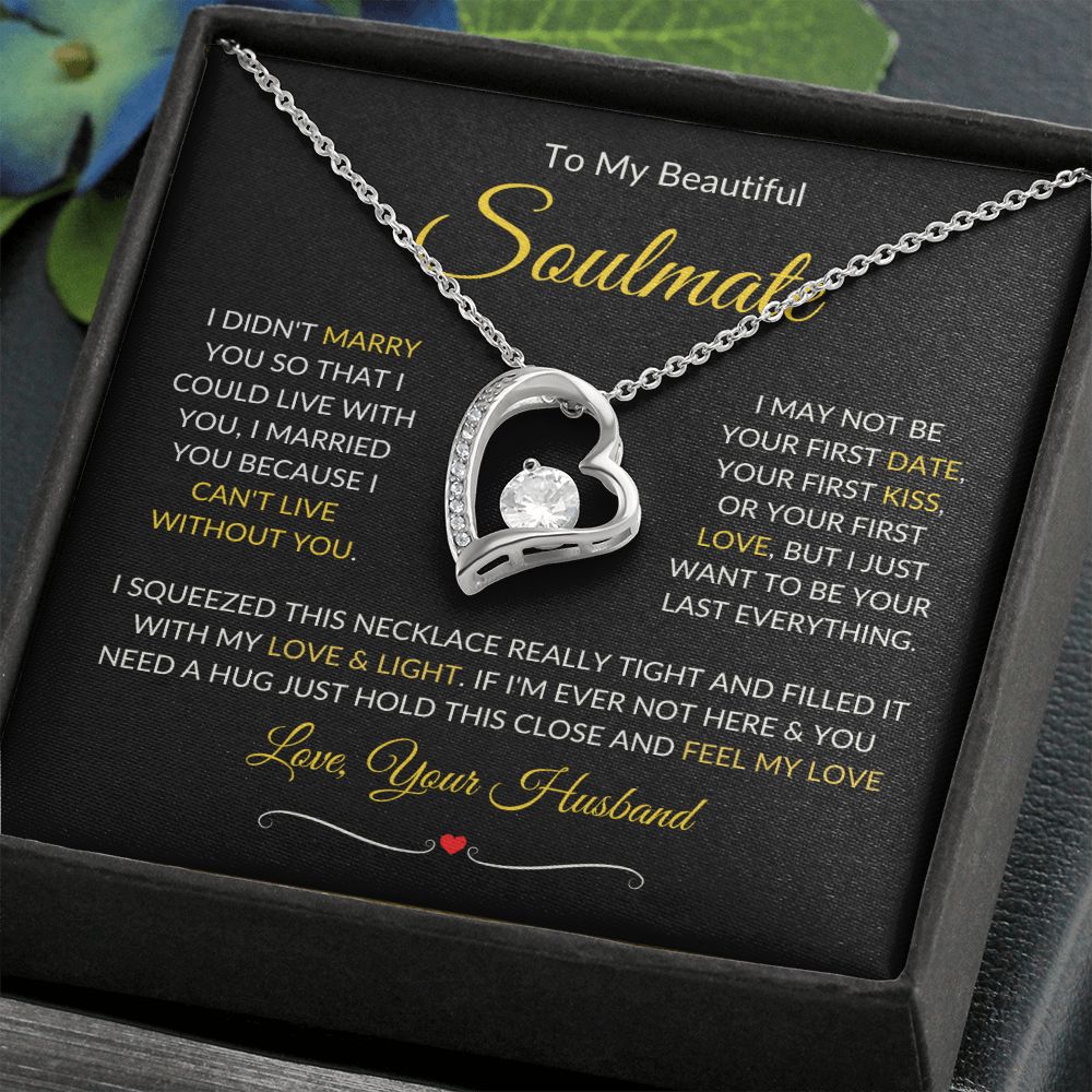 Soulmate | Forever Love Necklace | Gold Border 1 | Red Heart