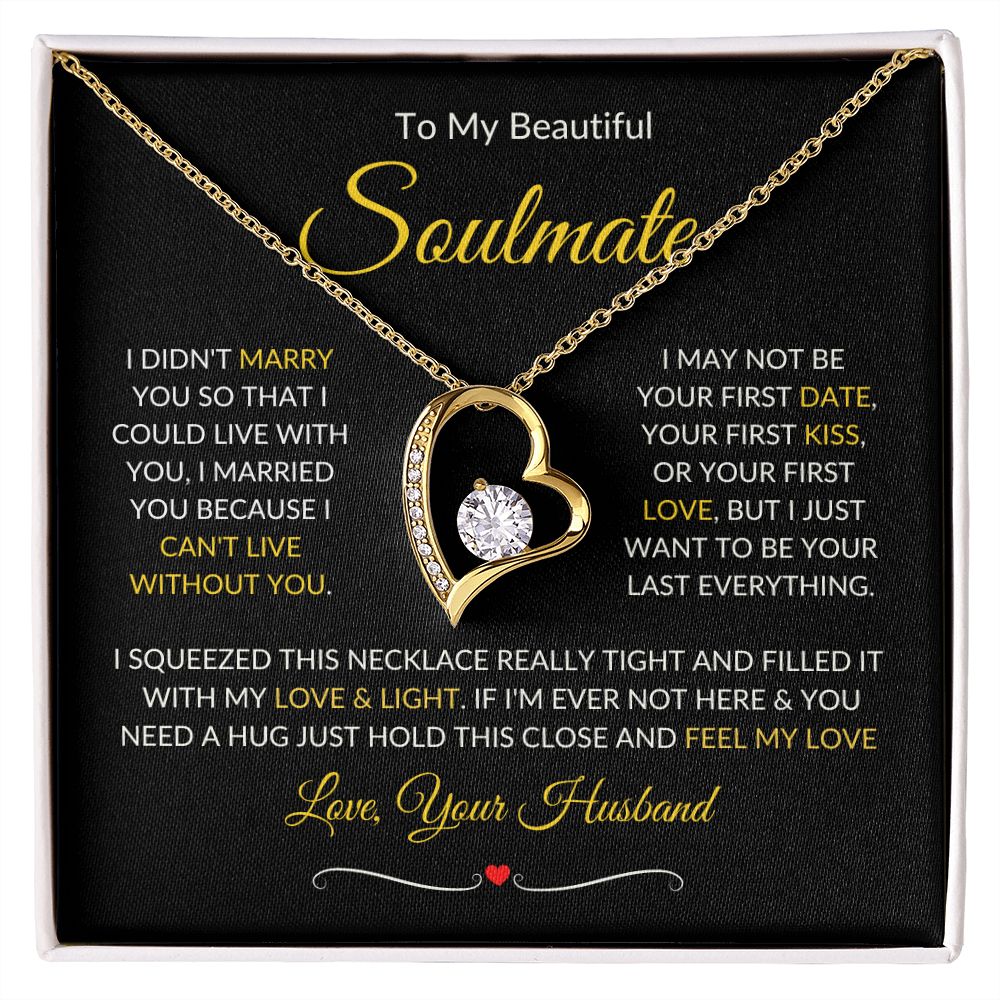 Soulmate | Forever Love Necklace | Gold Border 1 | Red Heart