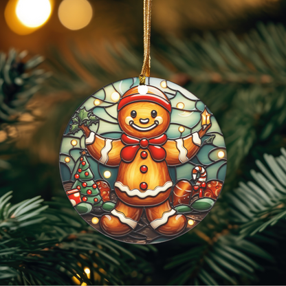 Christmas Gingerbread Ceramic Ornament