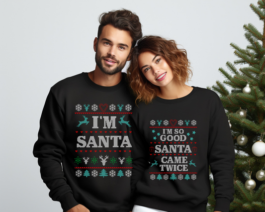 I'mSanta Unisex Funny Couples Ugly Christmas Sweater