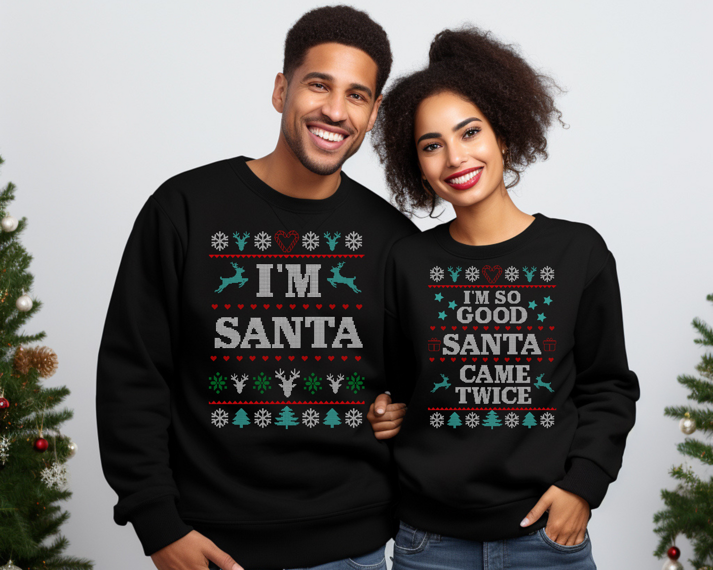 I'mSanta Unisex Funny Couples Ugly Christmas Sweater