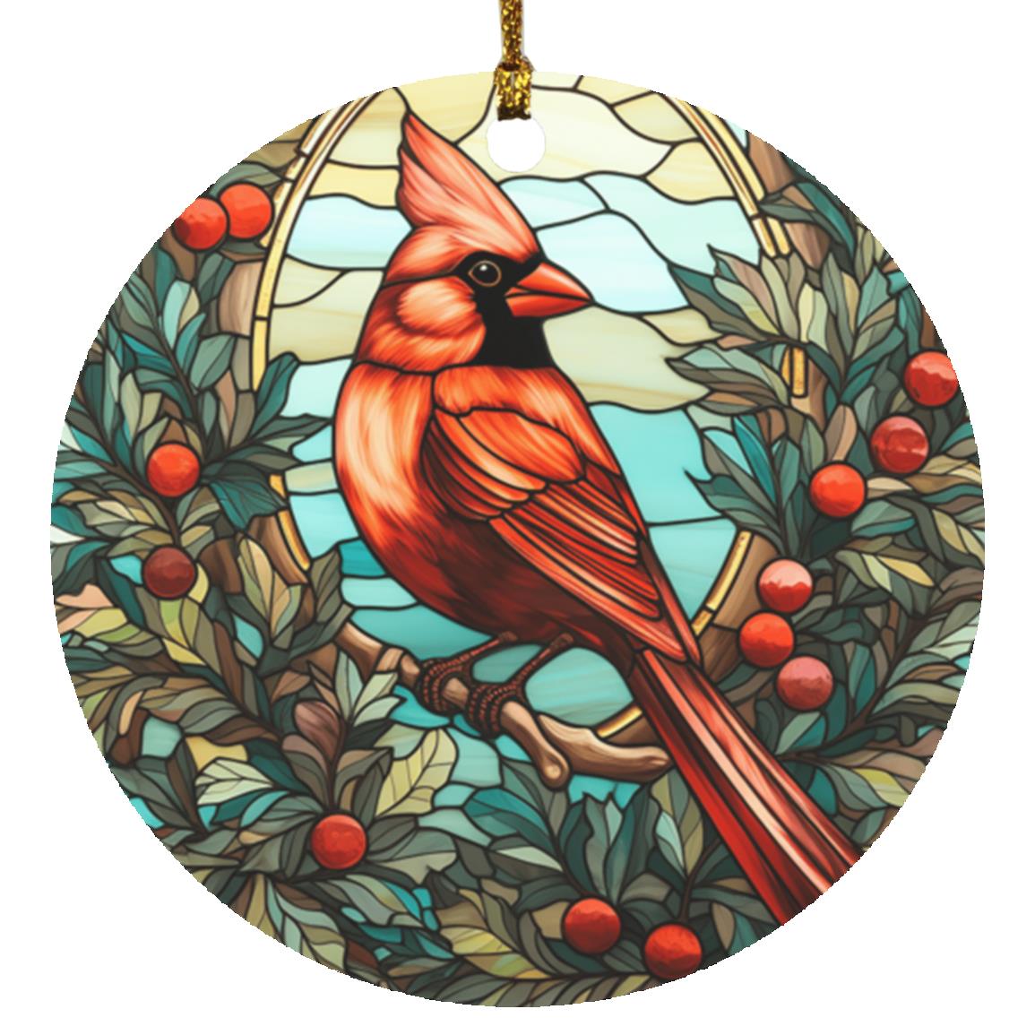 Christmas Cardinal Ceramic Ornament