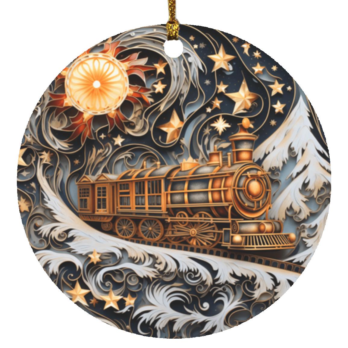 Wonderful Train Ceramic Ornament