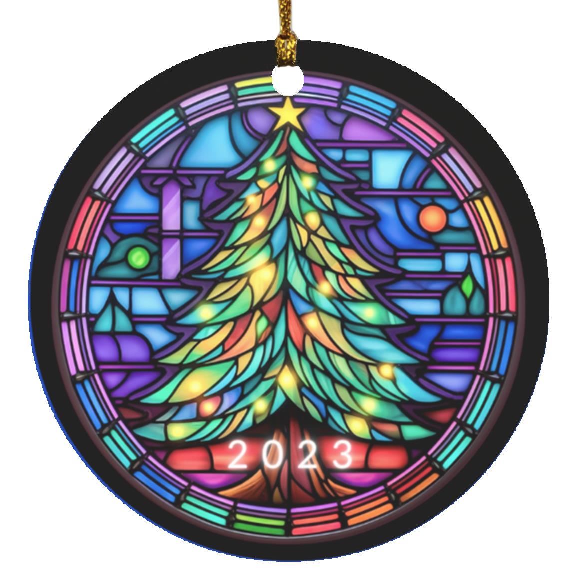 Christmas Tree Stained Glass Ornament