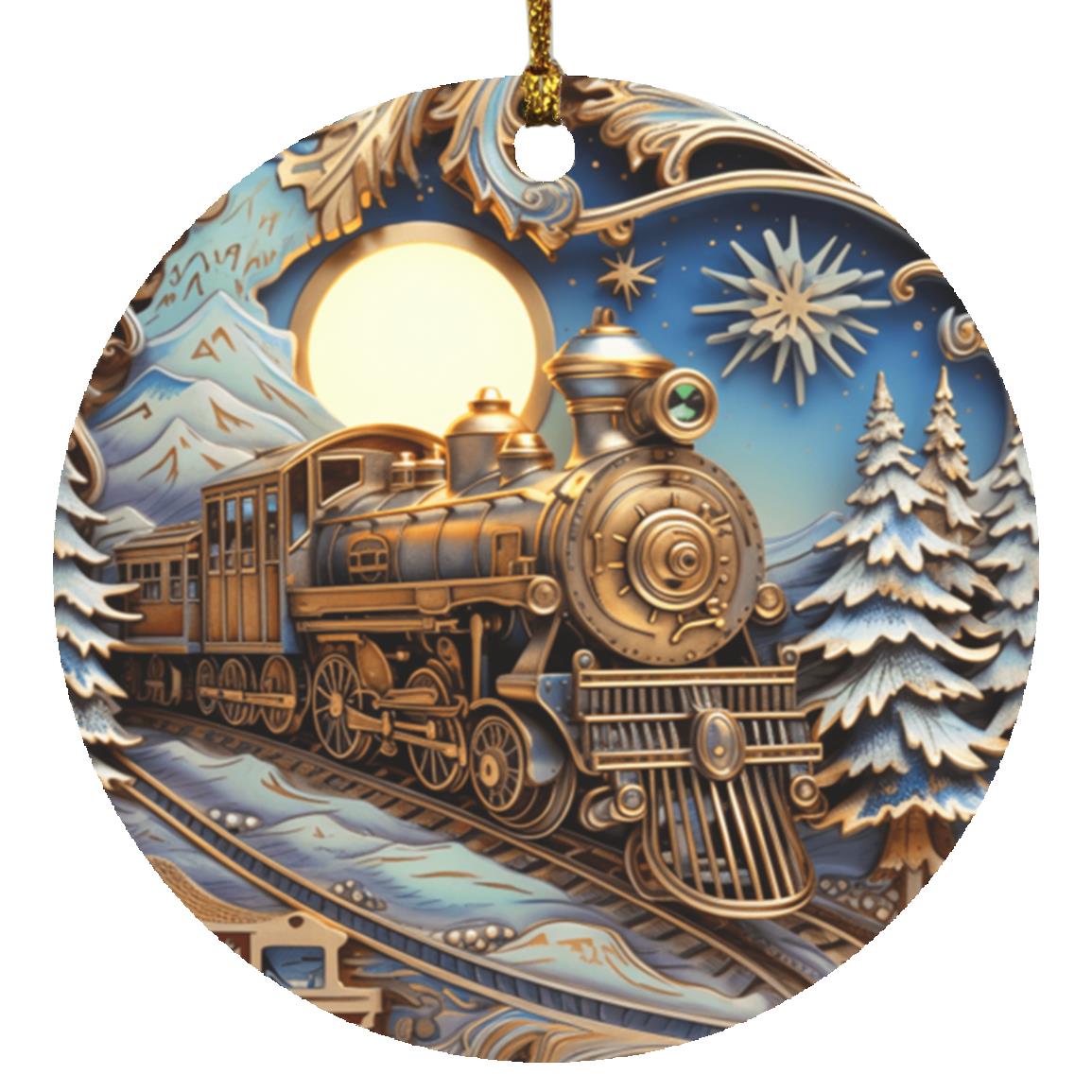 Fairy Tale Train Ceramic Ornament