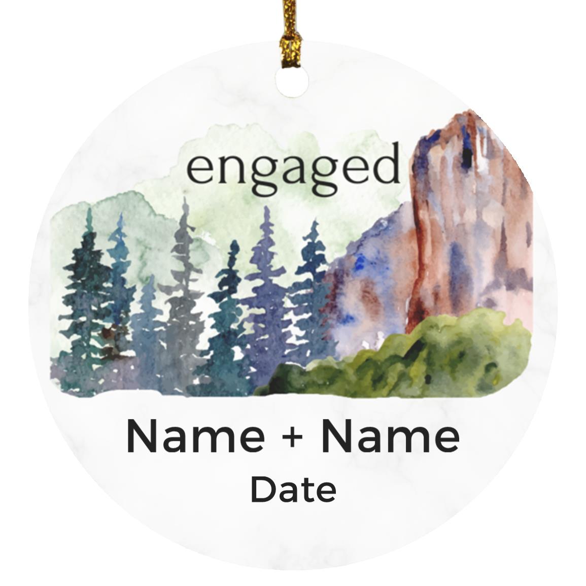 Engaged Personalized Ornament-Mountain Wall