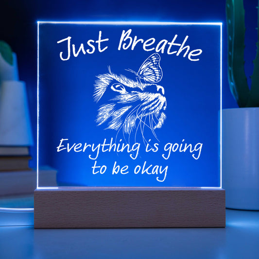 Just Breathe | Acrylic Plaque | Nightlight