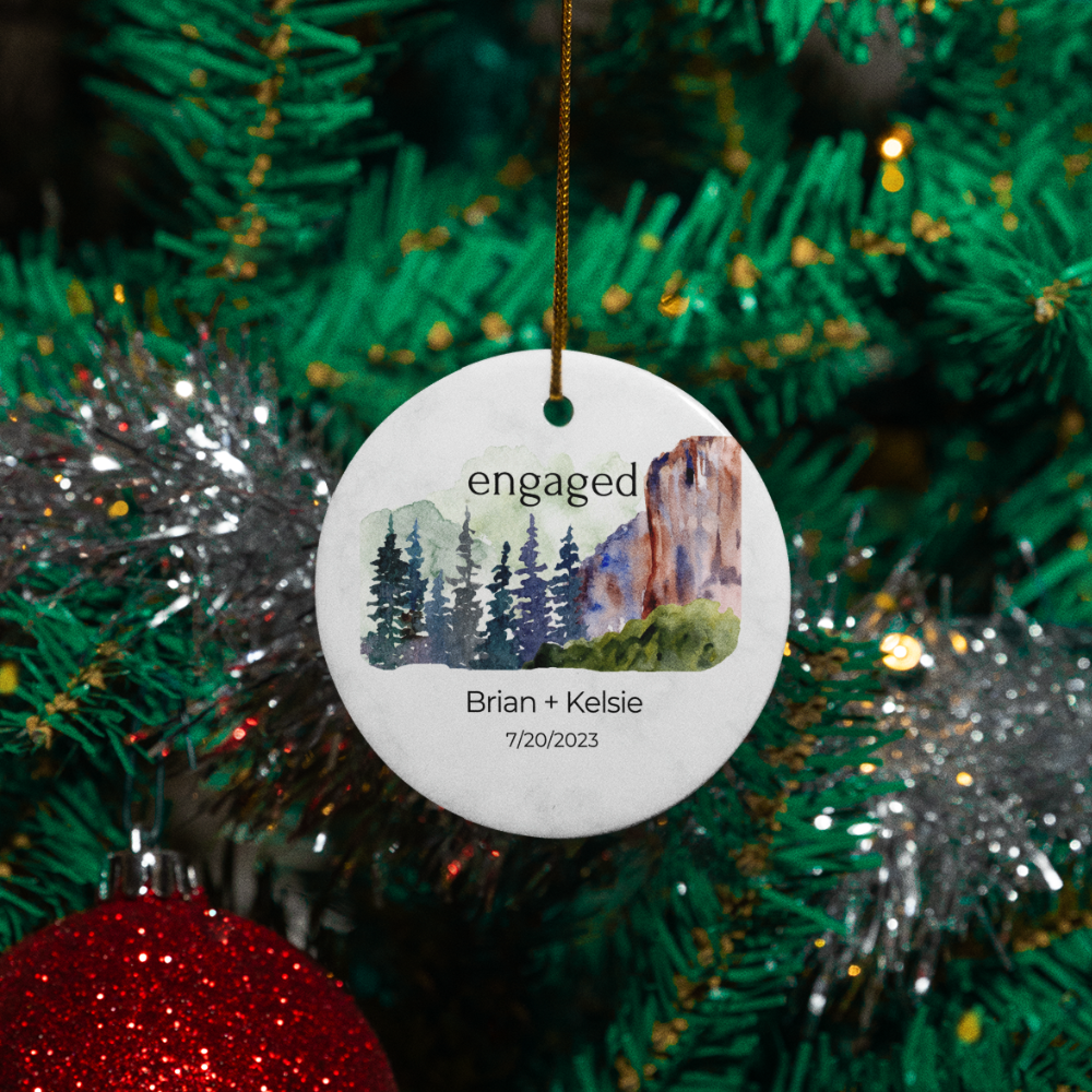 Engaged Personalized Ornament-Mountain Wall