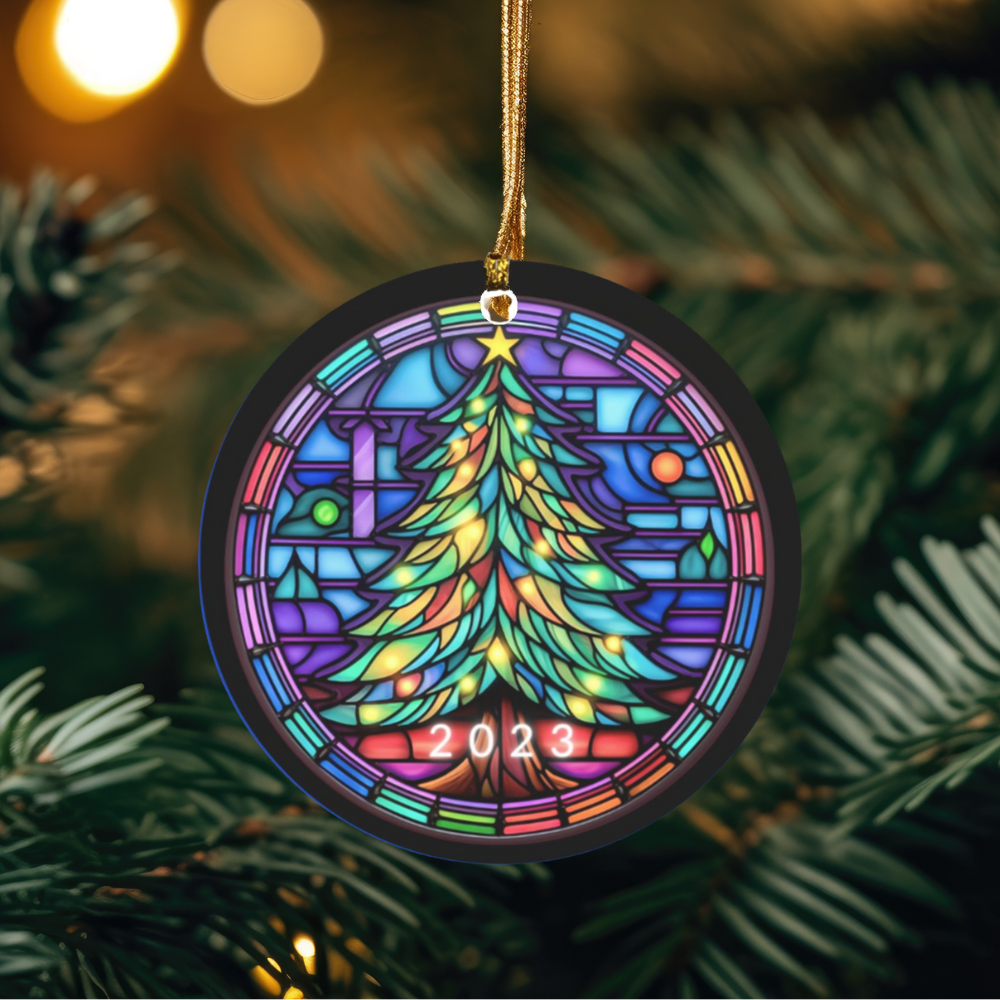 Christmas Tree Stained Glass Ornament