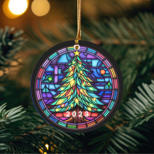 Christmas Tree Stained Glass Ornament