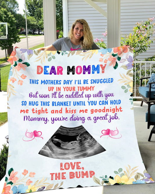 Dear Mommy - Love the Bump - Premium Mink Sherpa Blanket 50x60