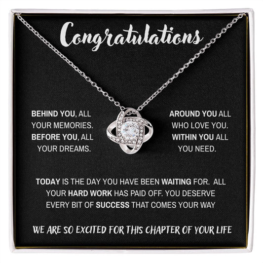 Congratulations - Behind You | Love Knot Necklace | Graduation | Daughter | Gift for Her | Niece | Granddaughter