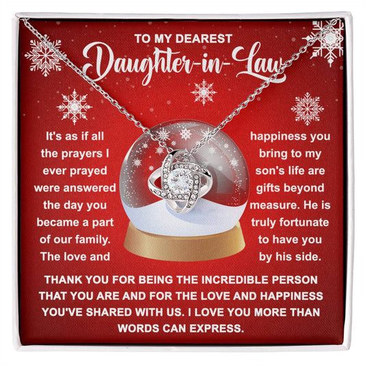 My Dearest Daughter-In-Law |  More than Words Can Express | Love Knot Necklace