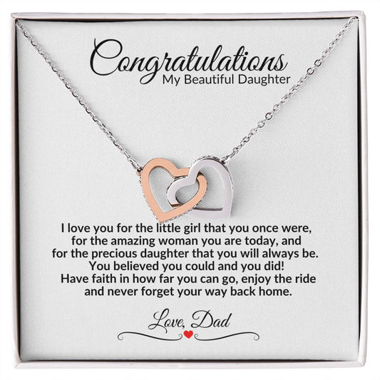 Congratulations - My Beautiful Daughter | Interlocking Hearts | Gift for daugther | Congratulations