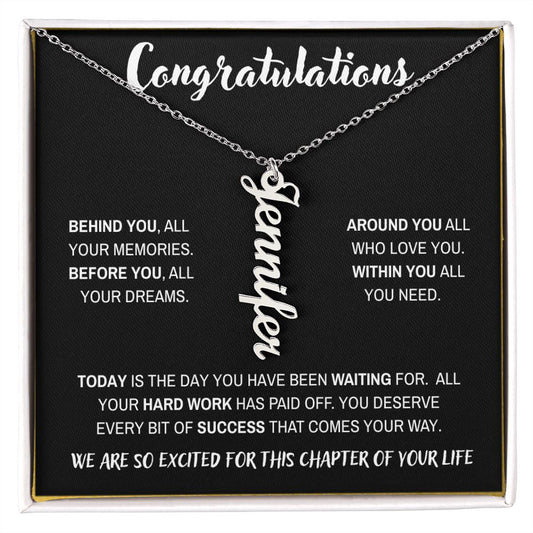 Congratulations - Behind You | Personalized Name Necklace | Graduation | Gift for Her | Daughter | Niece | Granddaughter