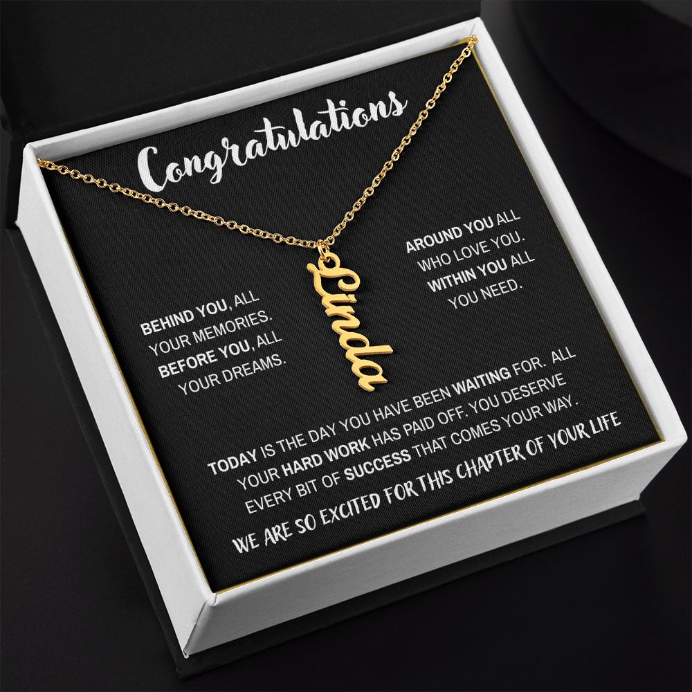 Congratulations - Behind You | Personalized Name Necklace | Graduation | Gift for Her | Daughter | Niece | Granddaughter