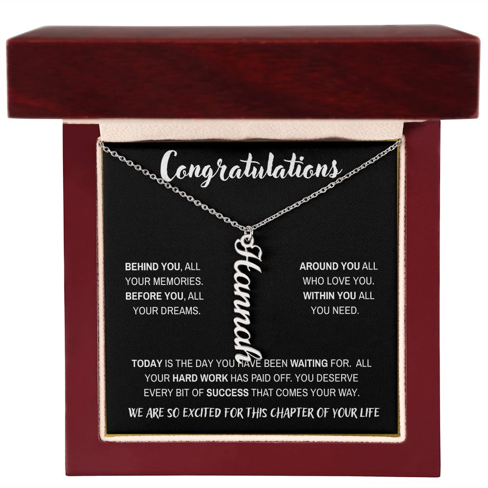 Congratulations - Behind You | Personalized Name Necklace | Graduation | Gift for Her | Daughter | Niece | Granddaughter