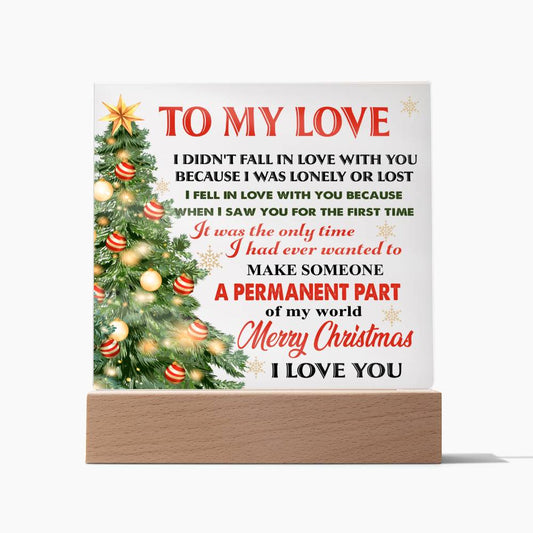 My Love - First Time Acrylic Plaque