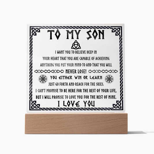 To My Son | Never Lose Acrylic Plaque