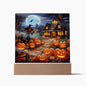 Halloween Home Pumpkin Patch Scarecrow | Stained Glass | Acrylic Plaque