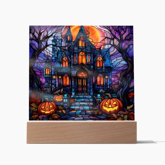 Halloween House | Stained Glass | Acrylic Plaque