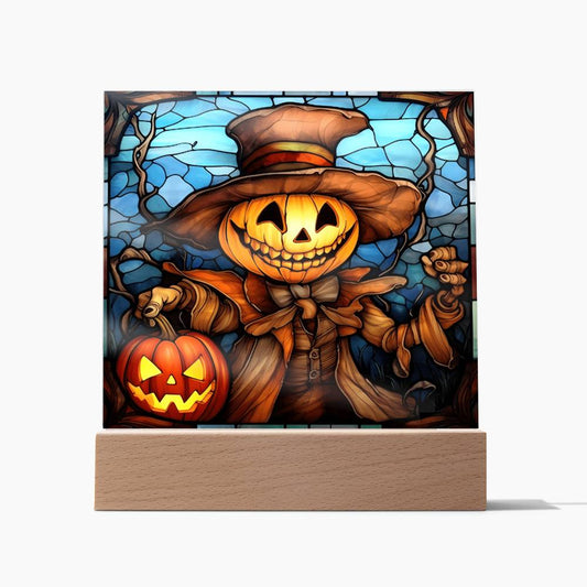 Pumpkin Ghost | Stained Glass | Acrylic Plaque