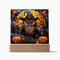 Owl Stained Glass | Acrylic Plaque | Halloween