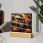 Owl Stained Glass | Acrylic Plaque | Halloween
