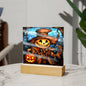 Pumpkin Ghost | Stained Glass | Acrylic Plaque