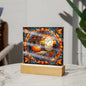 Pumpkin Moon | Landscape Thanksgiving | Stained Glass Acrylic