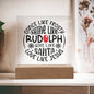 Frosty Rudolph Santa Jesus | Acrylic Plaque