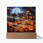 Halloween Home Pumpkin Patch Scarecrow | Stained Glass | Acrylic Plaque