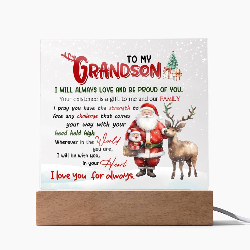 To My Grandson - Be with You Acrylic Plaque