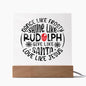 Frosty Rudolph Santa Jesus | Acrylic Plaque