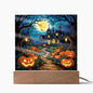 Halloween House Pumpkin Patch | Stained Glass | Acrylic Plaque