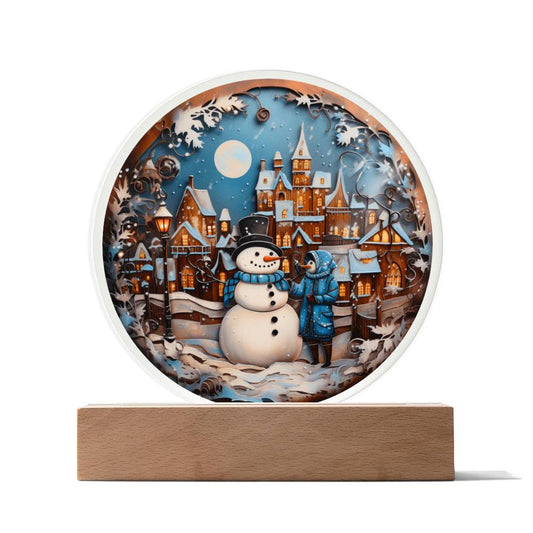 Snowman Acrylic Plaque | Christmas Gift